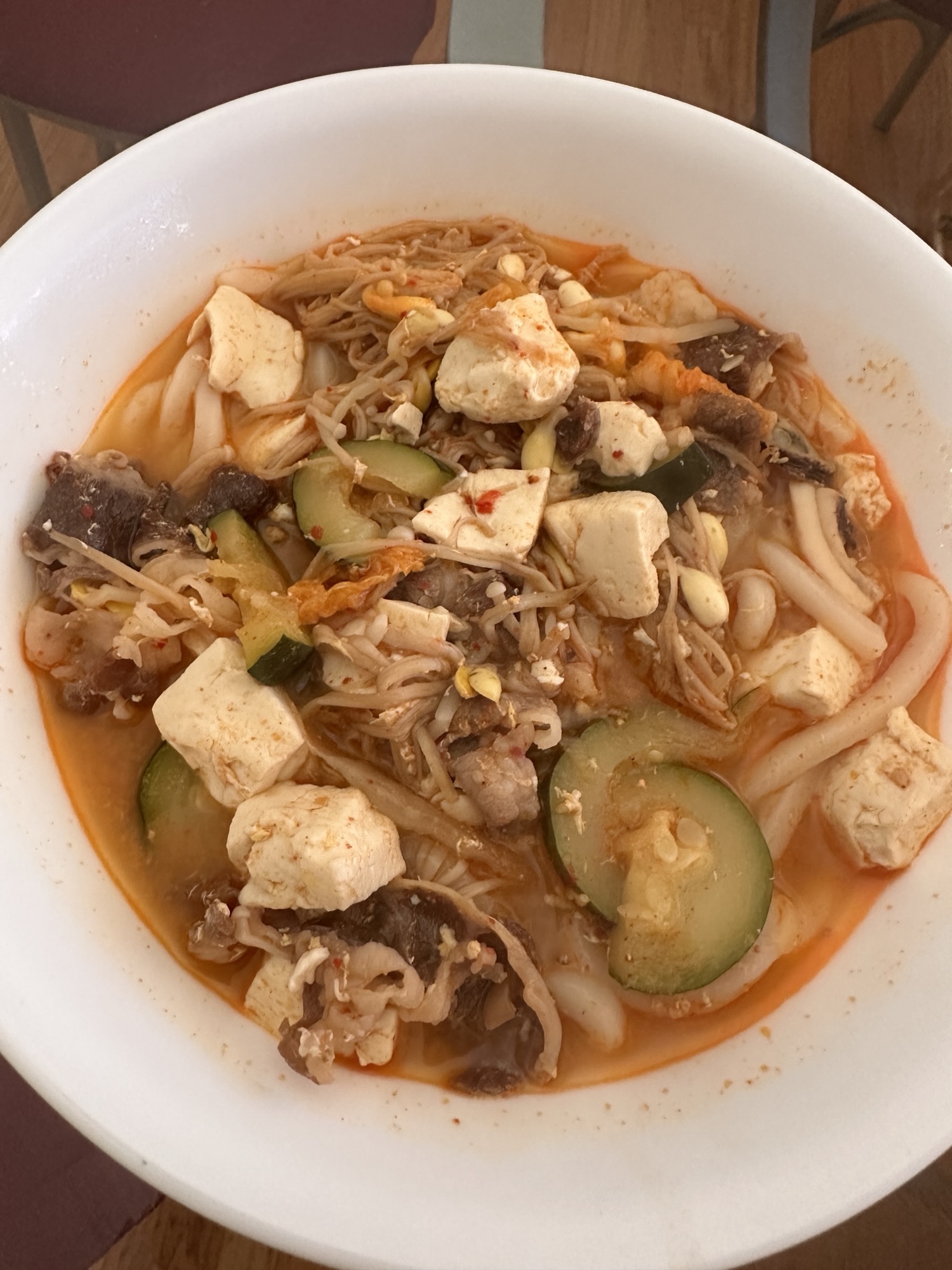 Tofu soup udon